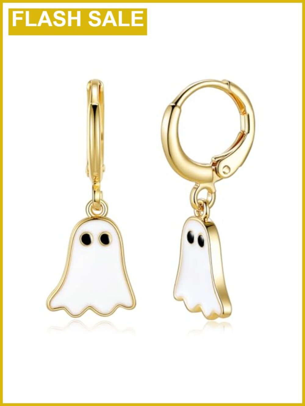 Halloween Ghost Earrings 14K Gold Plated Hoop Dangle Jewelry Women